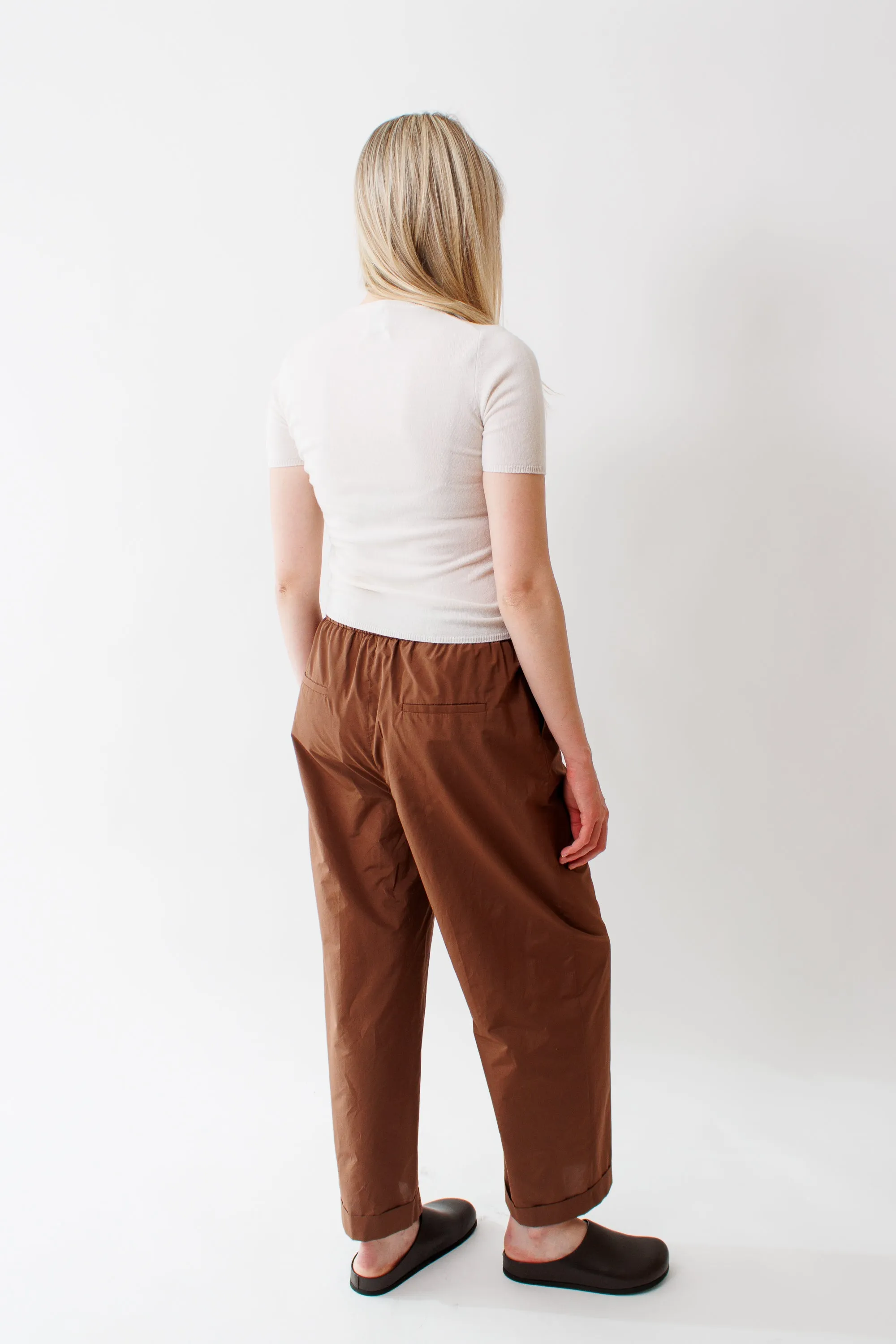Peserico Technical Hand Cotton Blend Poplin Palazzo Pant