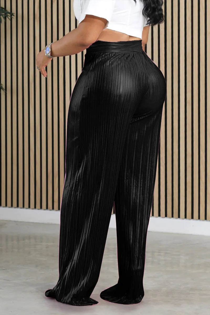 PH0203 Pleated Glitter Long Pants