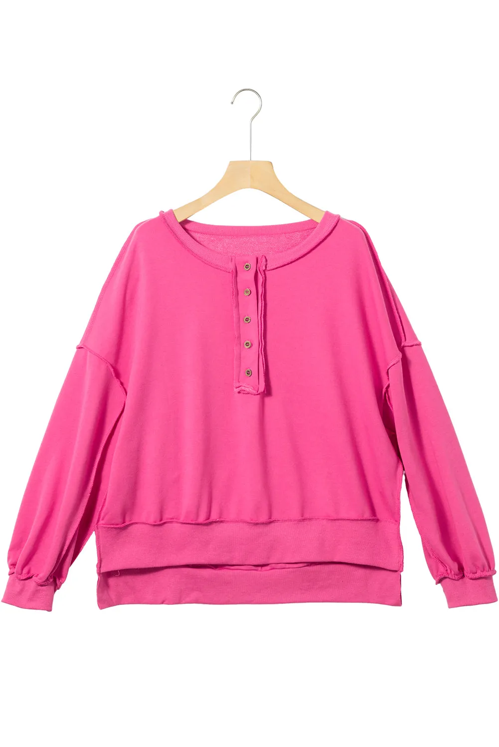 Pink Button Sweatshirt