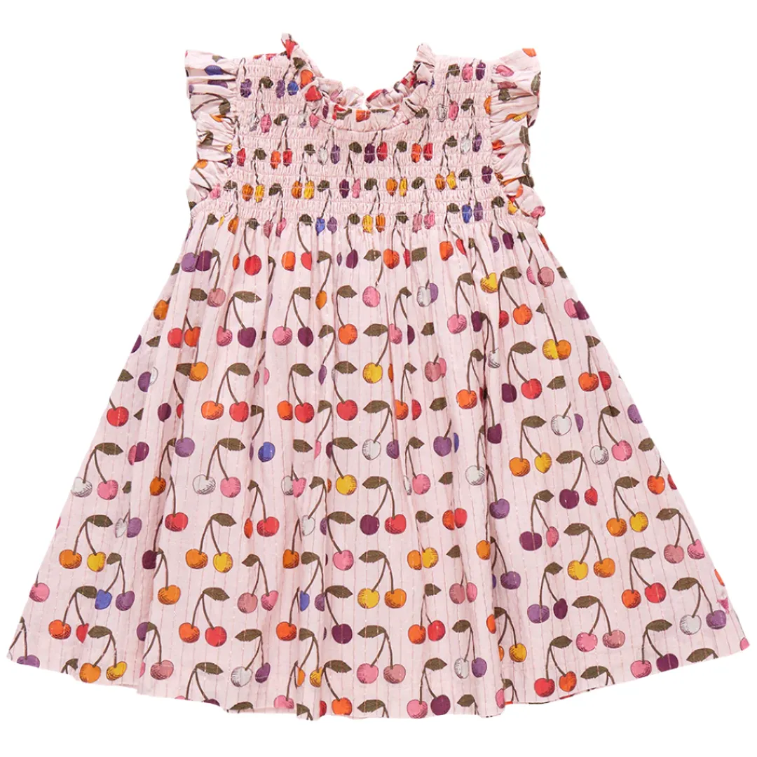Pink Chicken || Girls Stevie Dress - Cloud Pink Cherry