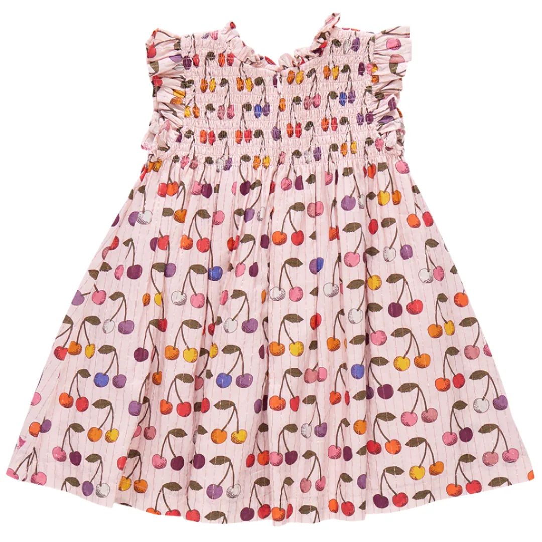 Pink Chicken || Girls Stevie Dress - Cloud Pink Cherry