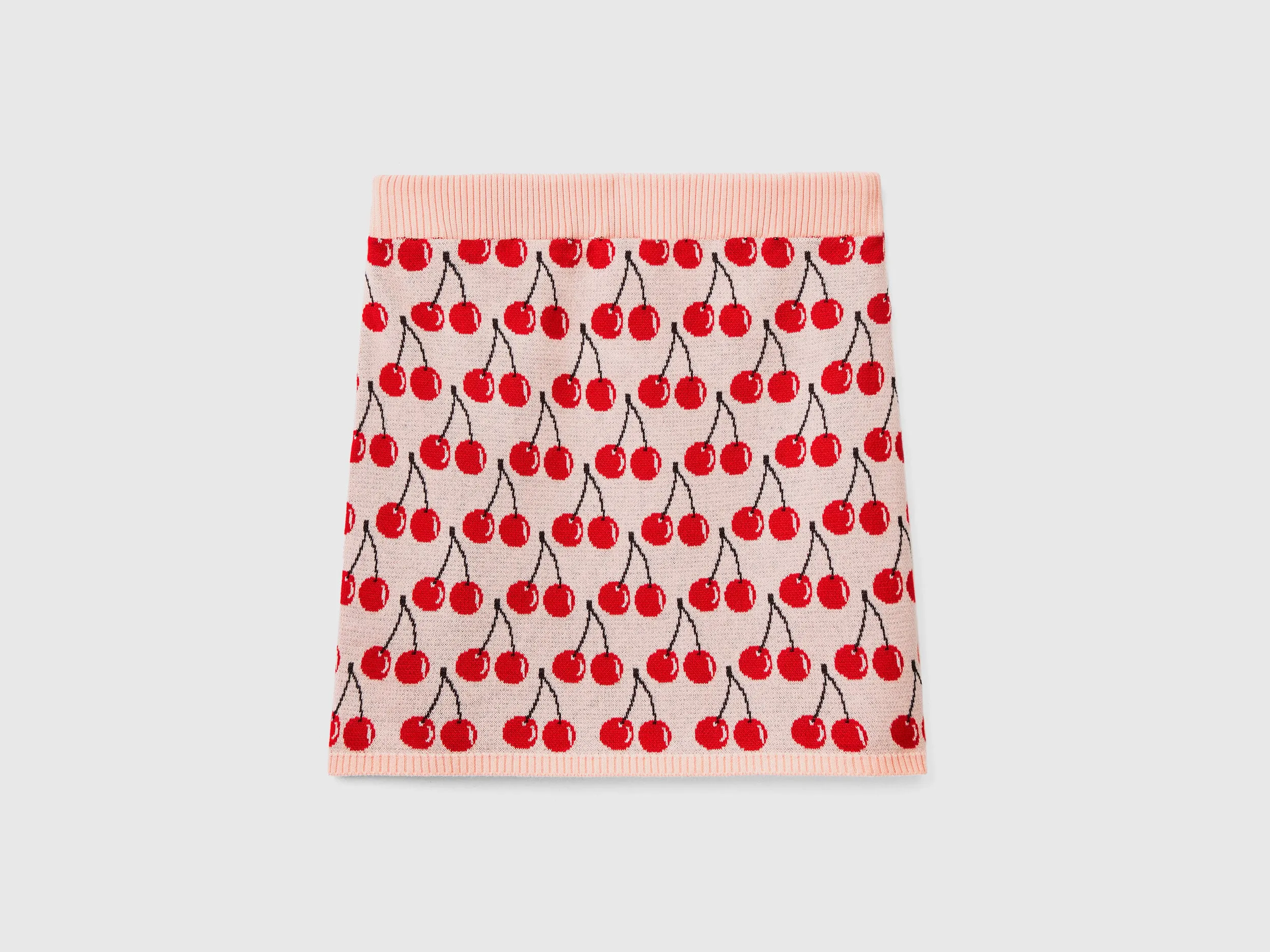 PINK MINI SKIRT WITH CHERRY PATTERN
