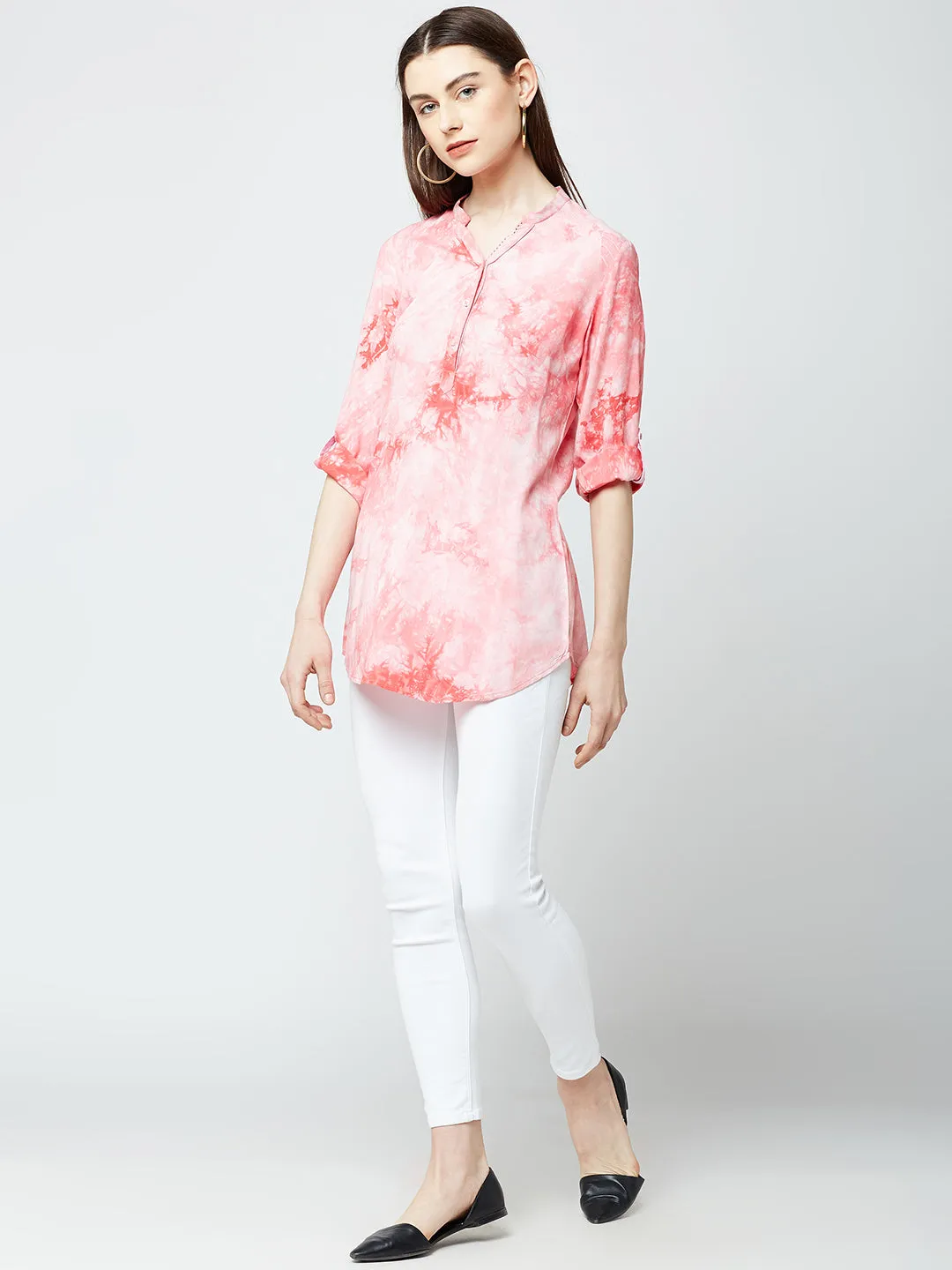 Pink Printed Tops