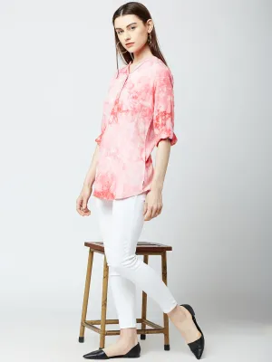 Pink Printed Tops