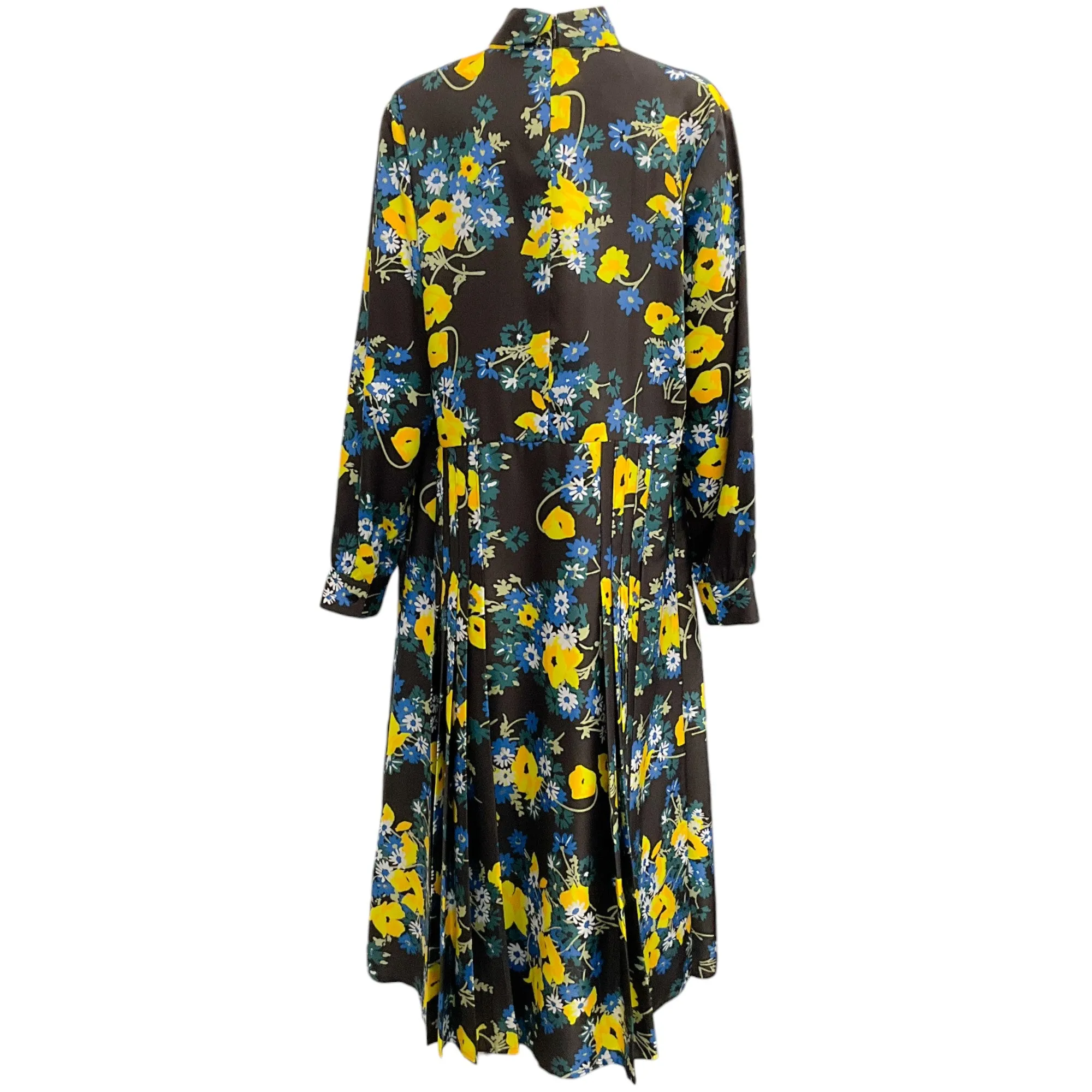 Plan C Black / Yellow Multi Floral Bow Front Dress