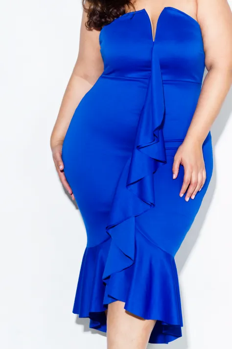 Plus Size Glam Cascade Glam Ruffle Dress