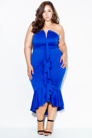 Plus Size Glam Cascade Glam Ruffle Dress