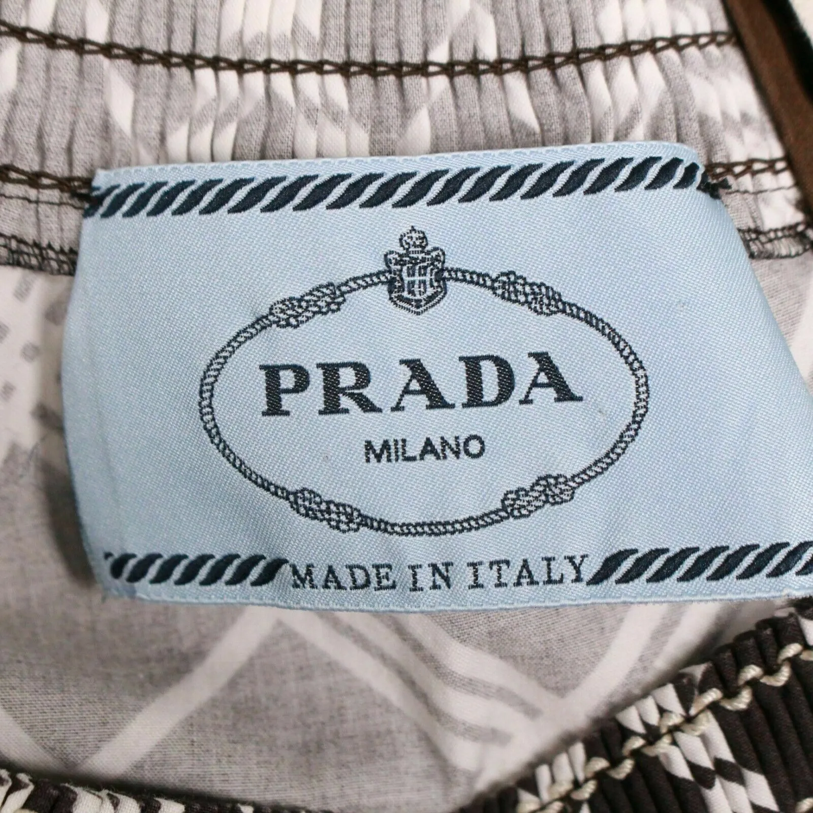 Prada - Charcoal Black and White - Cross Hatch Dress - Pleated - IT 38 US 2