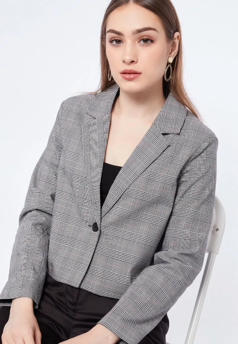 Printed Crop Blazer