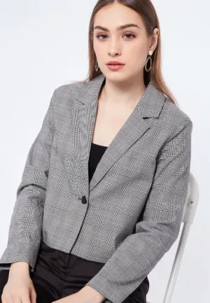 Printed Crop Blazer