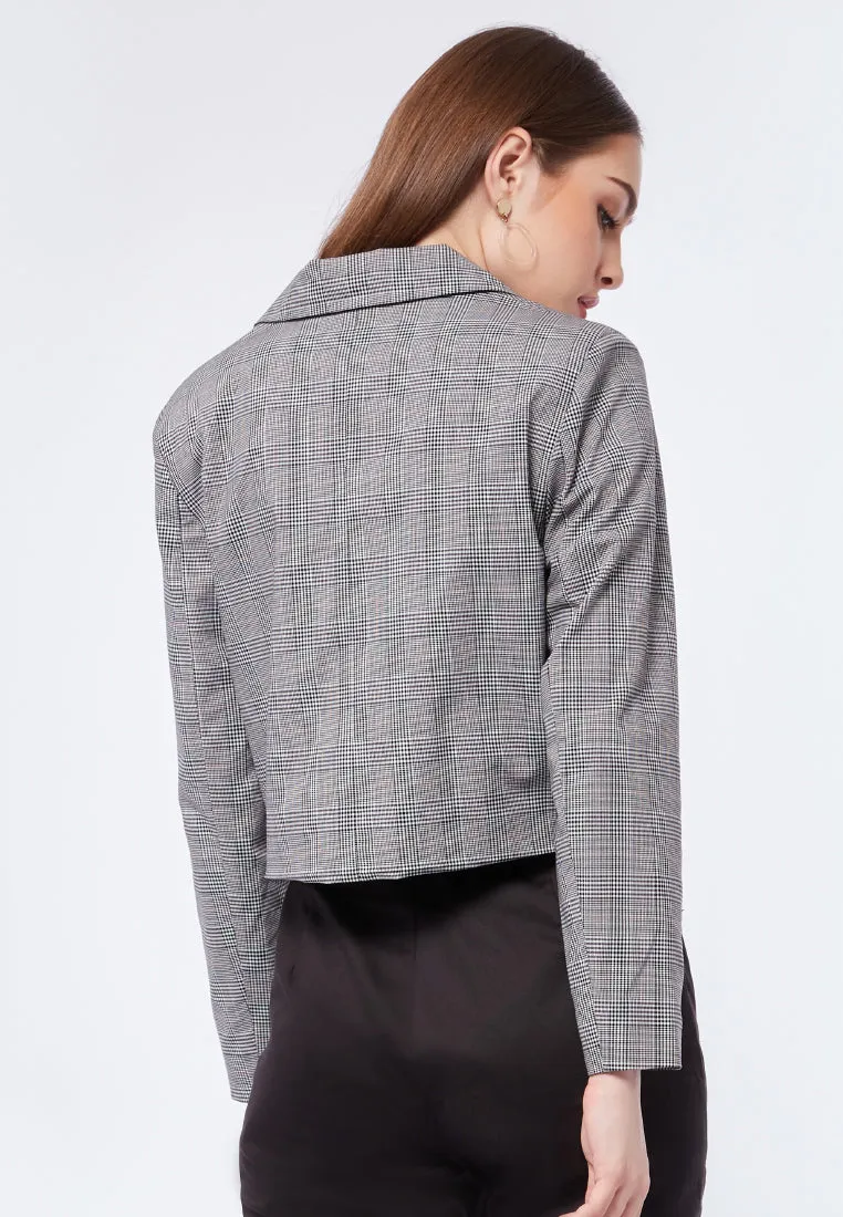 Printed Crop Blazer