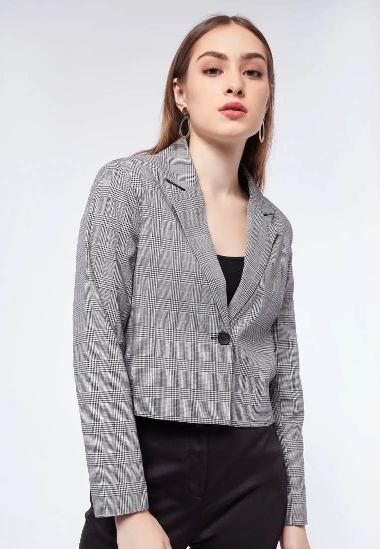 Printed Crop Blazer