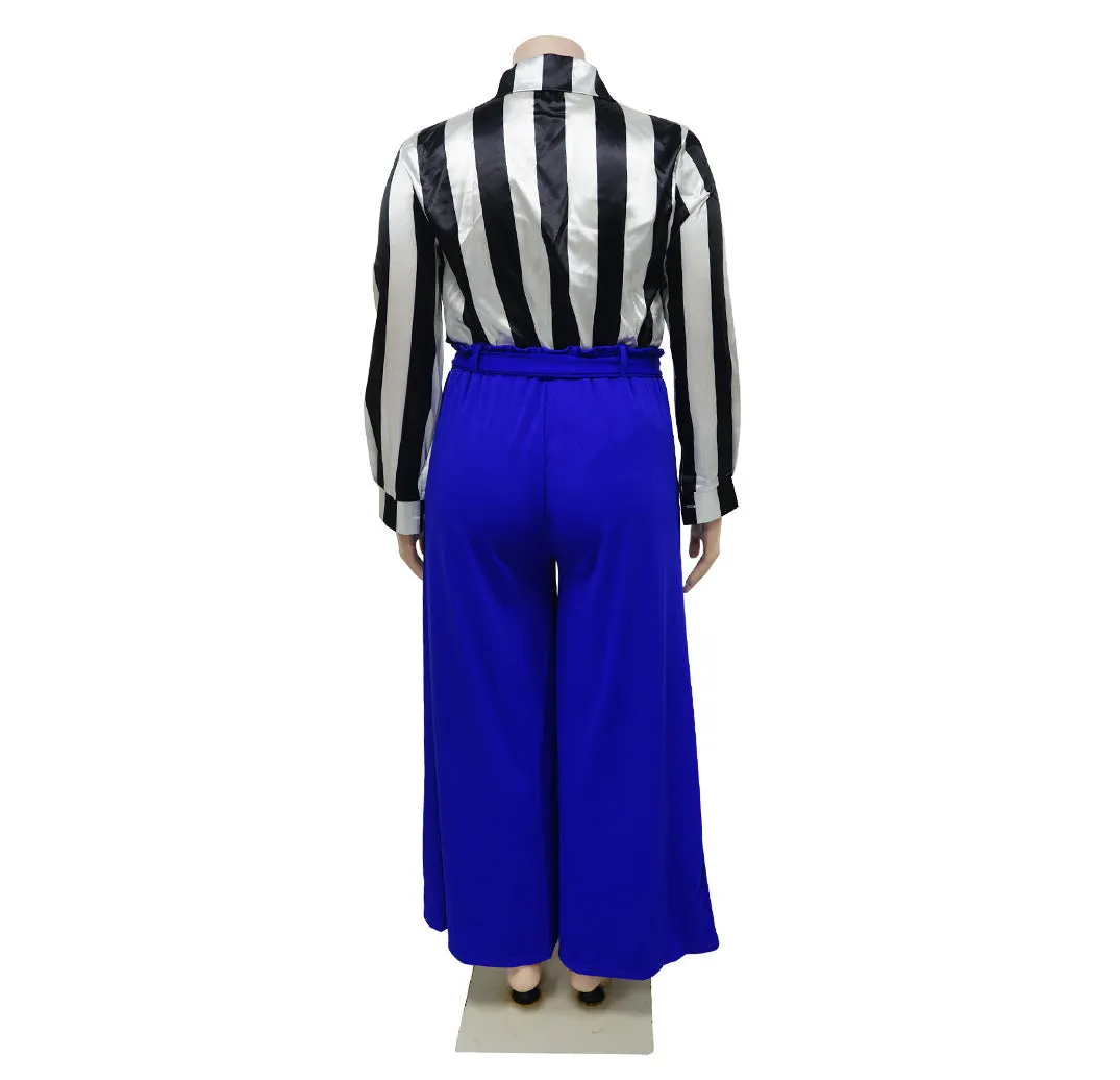 Printed Elegant Wide Leg Pants Set