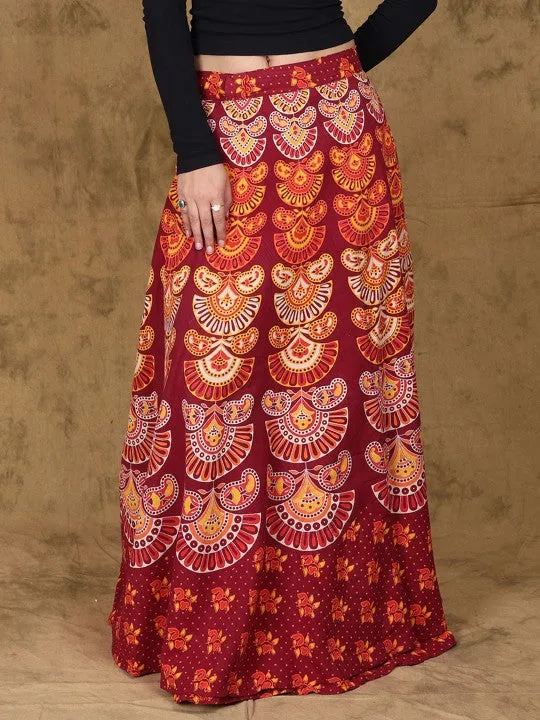 Printed Pure Cotton A-line Maxi Skirts