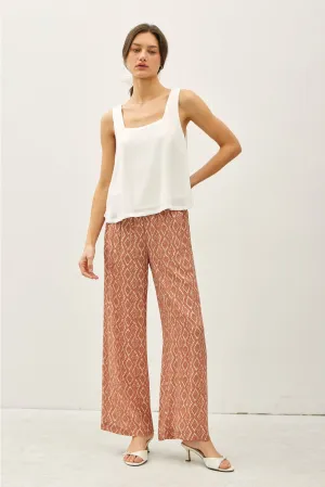 Printed Wide Leg Pants