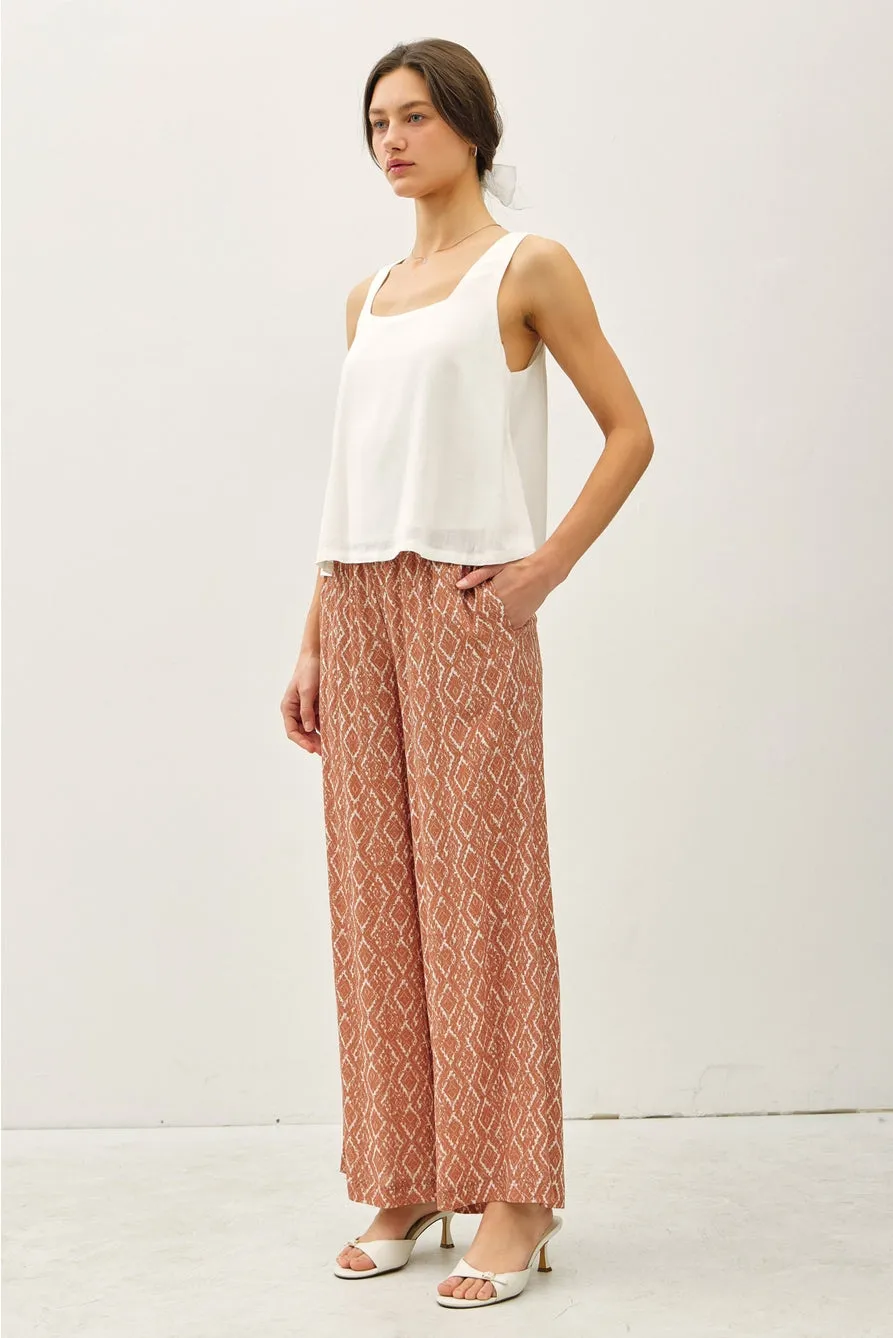 Printed Wide Leg Pants