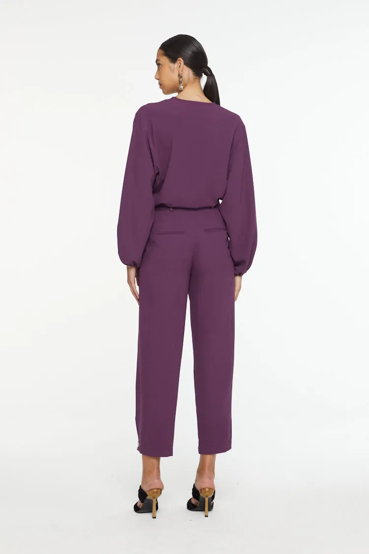 Purple Plum Tailored Set- Kimono & Pants