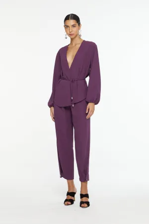 Purple Plum Tailored Set- Kimono & Pants