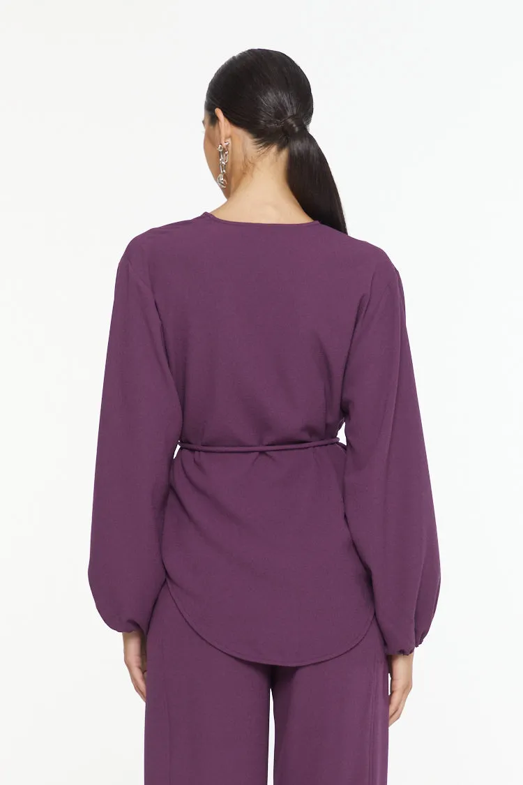 Purple Plum Tailored Set- Kimono & Pants
