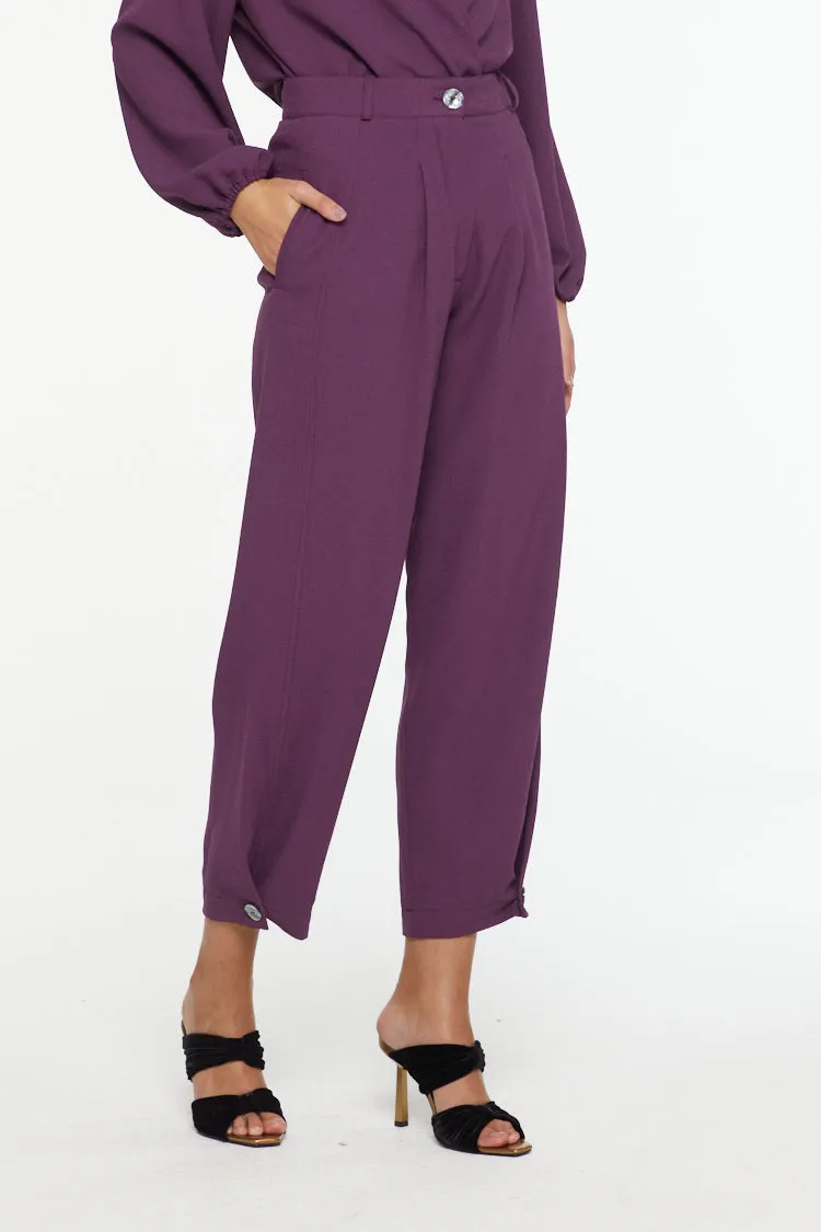 Purple Plum Tailored Set- Kimono & Pants