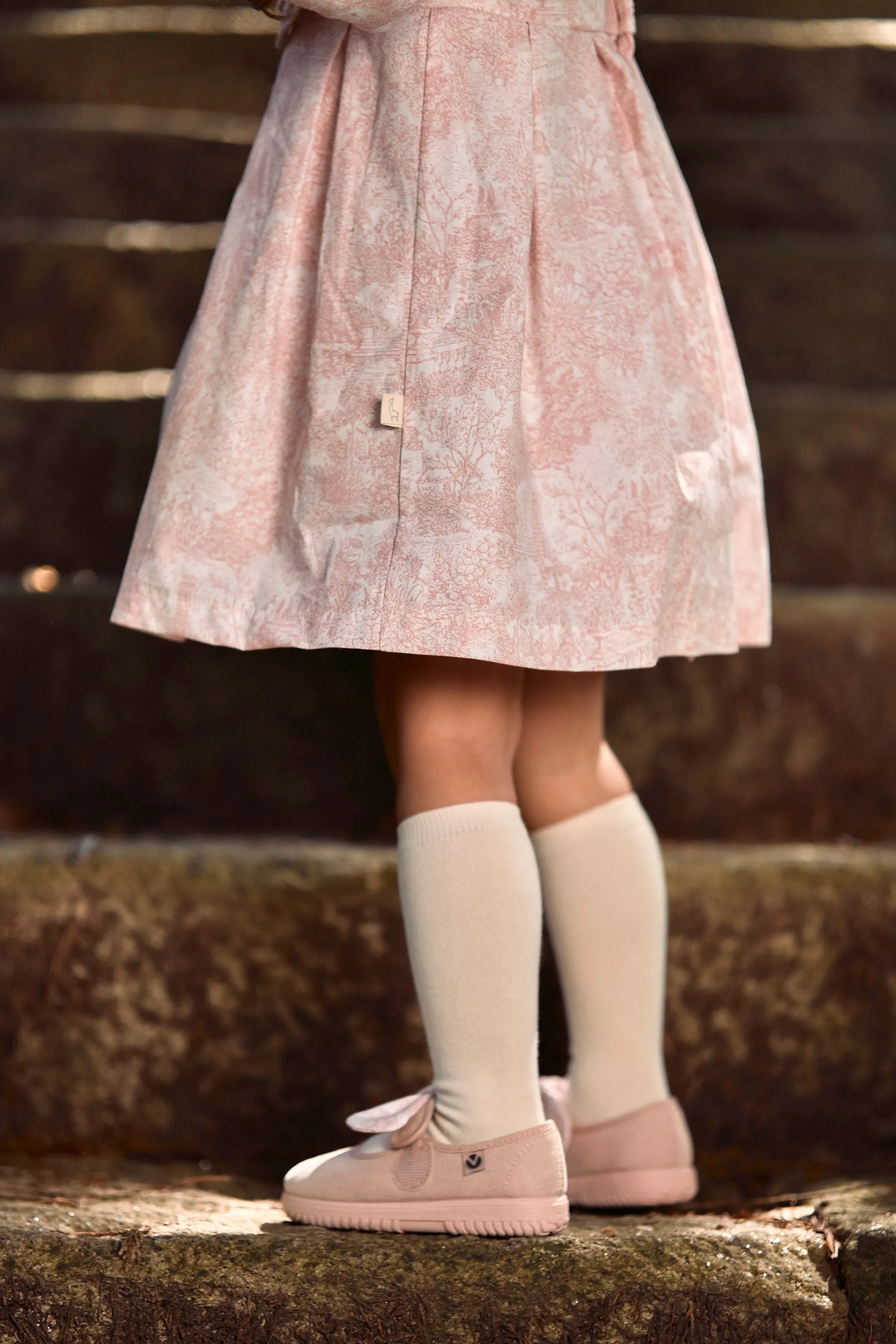 "Cassandra" Dusky Pink Toile Dress