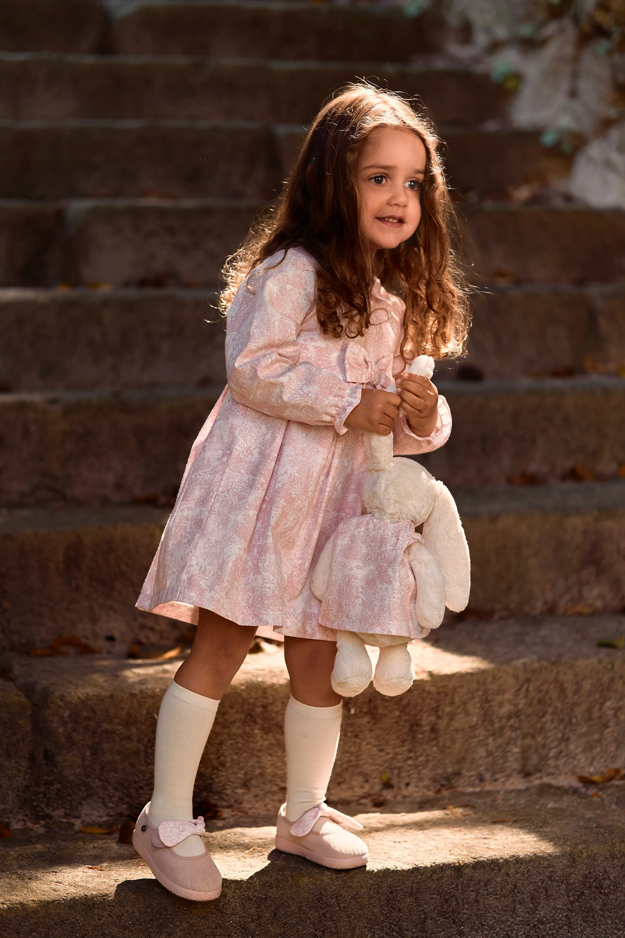 "Cassandra" Dusky Pink Toile Dress