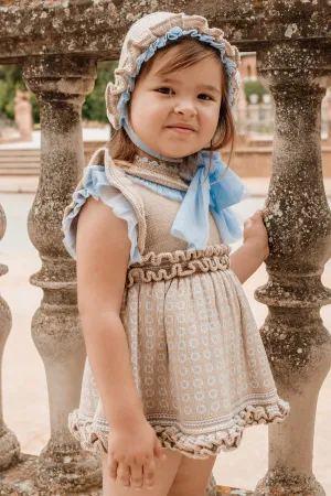 "Hallie" Camel & Baby Blue Knit Dress