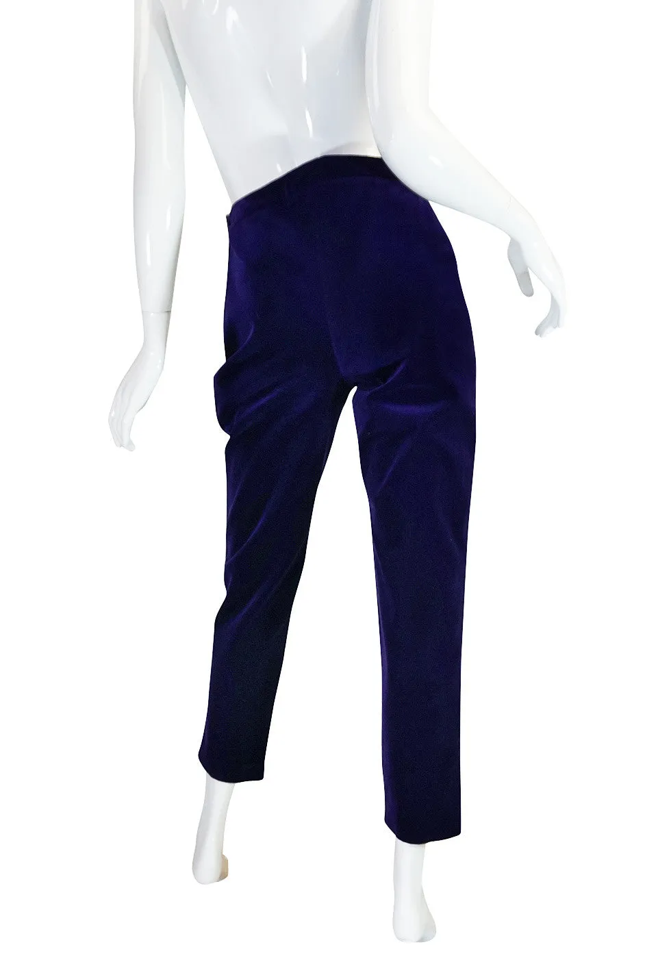 Rare 1980s Purple Velvet Chanel Cigarette Pants