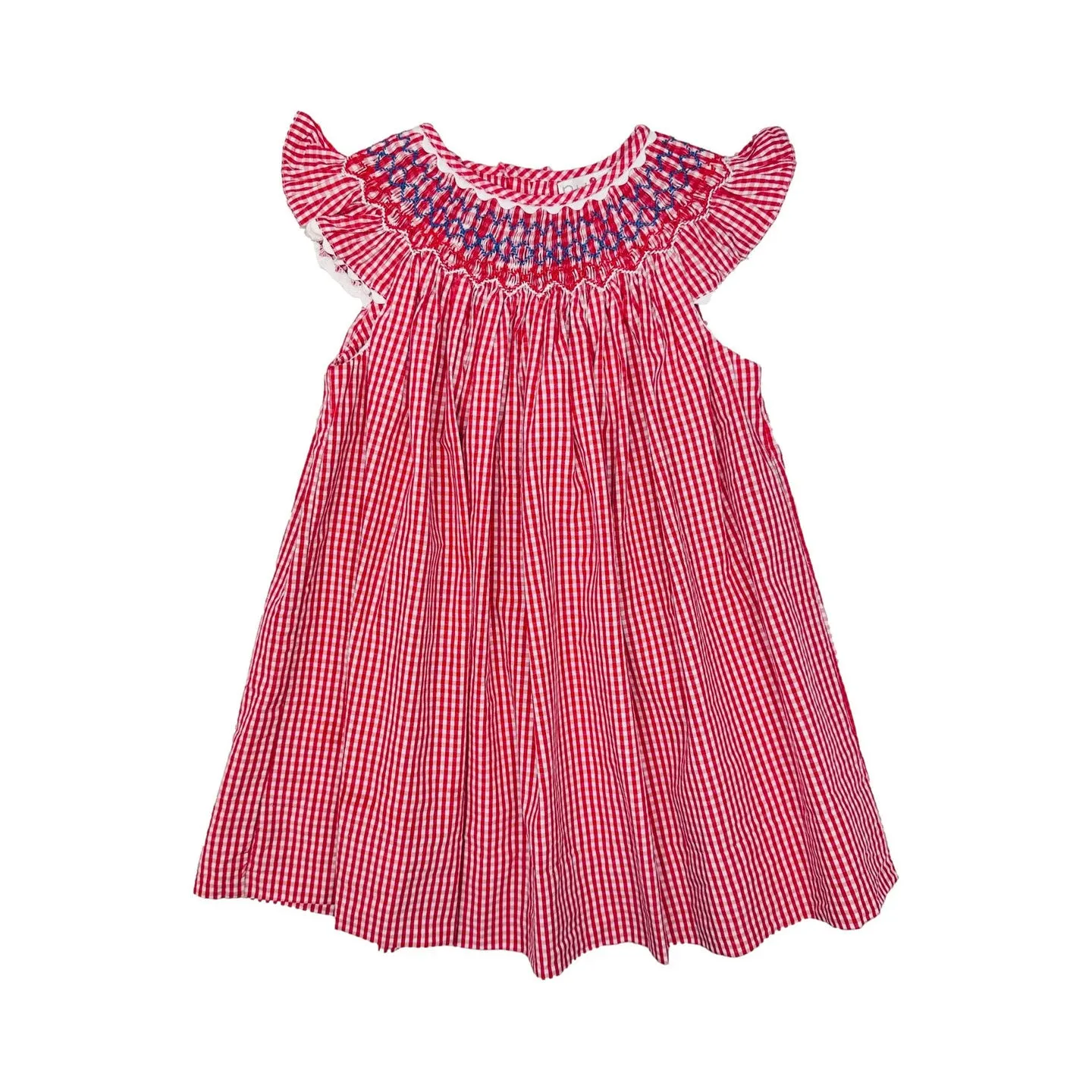 Red Gingham Smocked Dress