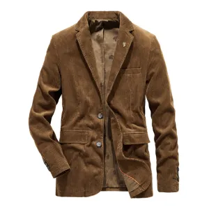 Retro Corduroy Men Casual Blazer