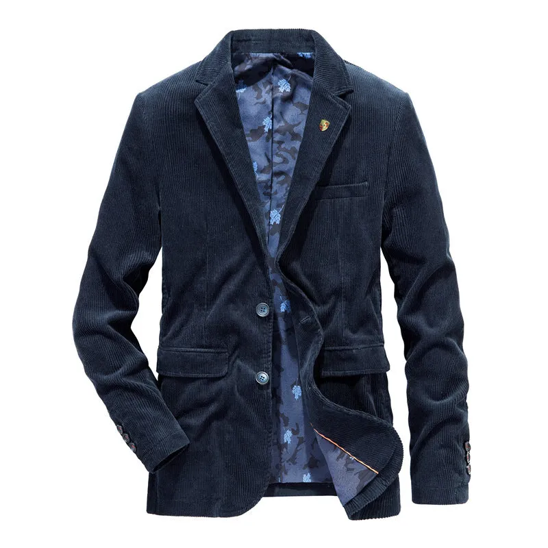 Retro Corduroy Men Casual Blazer