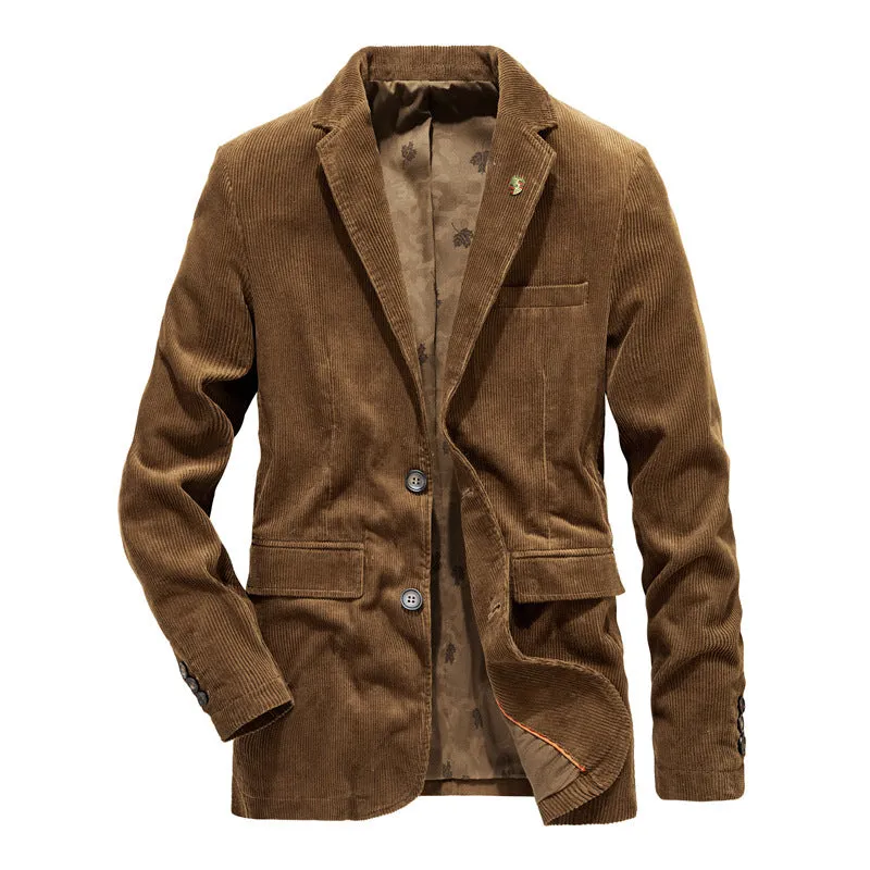 Retro Corduroy Men Casual Blazer