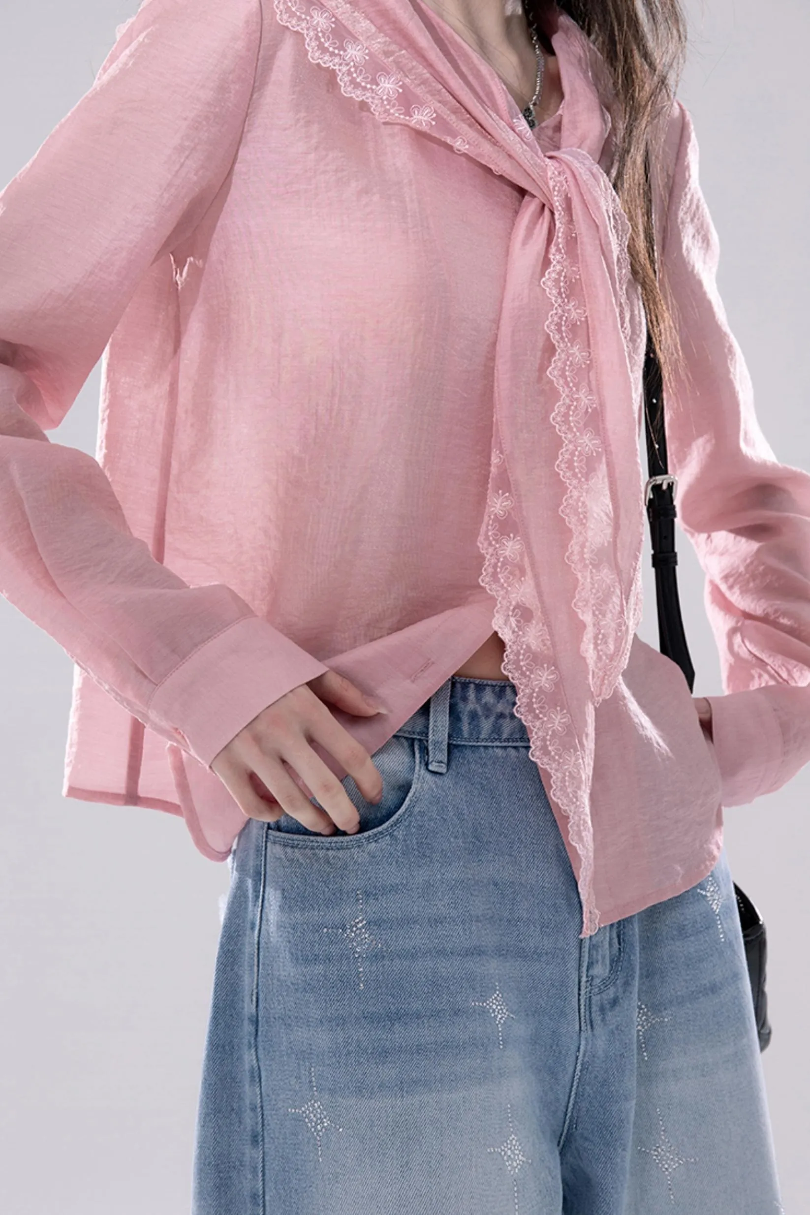 Rhinestone Wide Leg Jeans