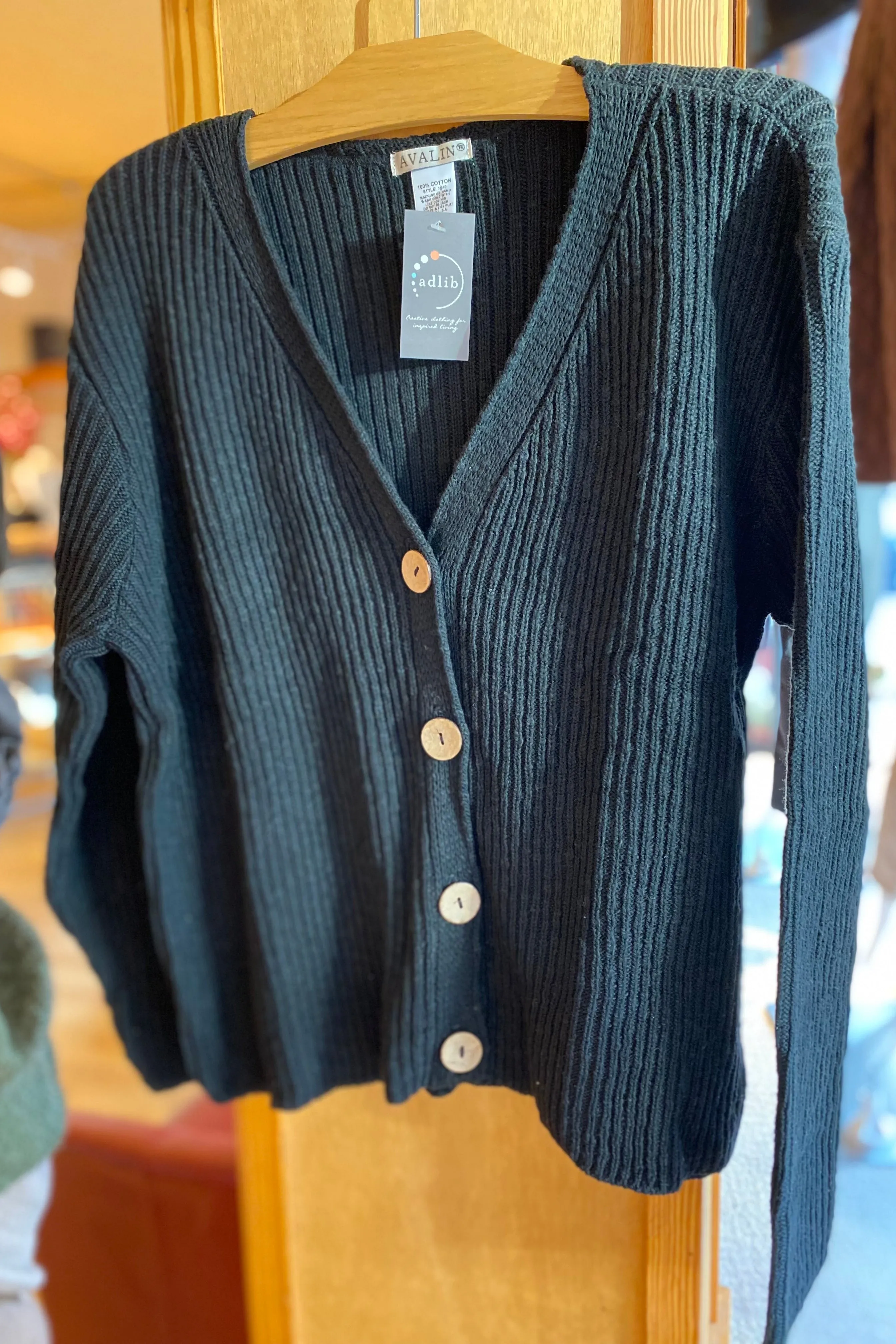 Ribbed Four Button Cardigan