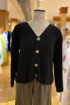 Ribbed Four Button Cardigan