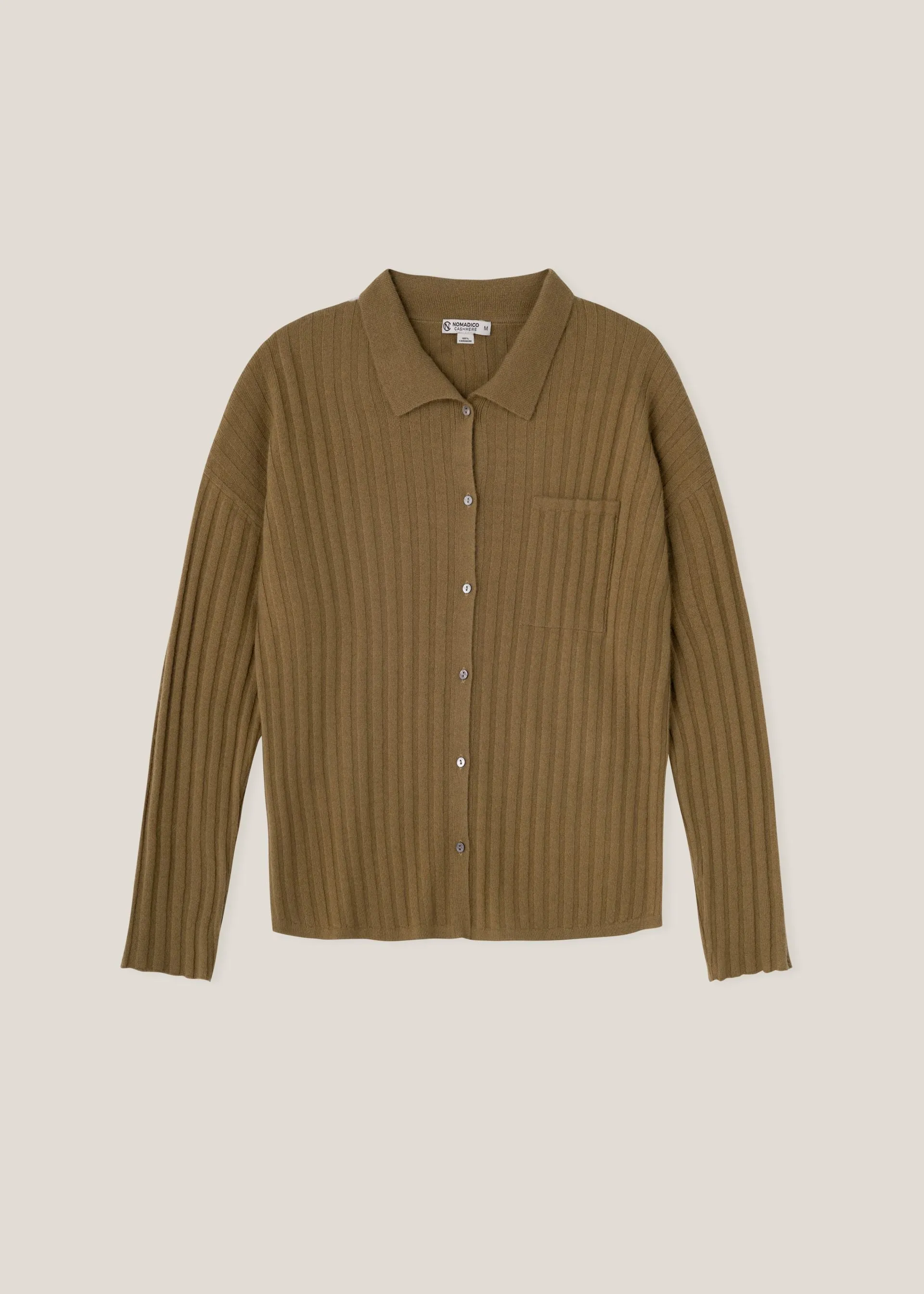 Ribbed Polo Button-Up Shirt