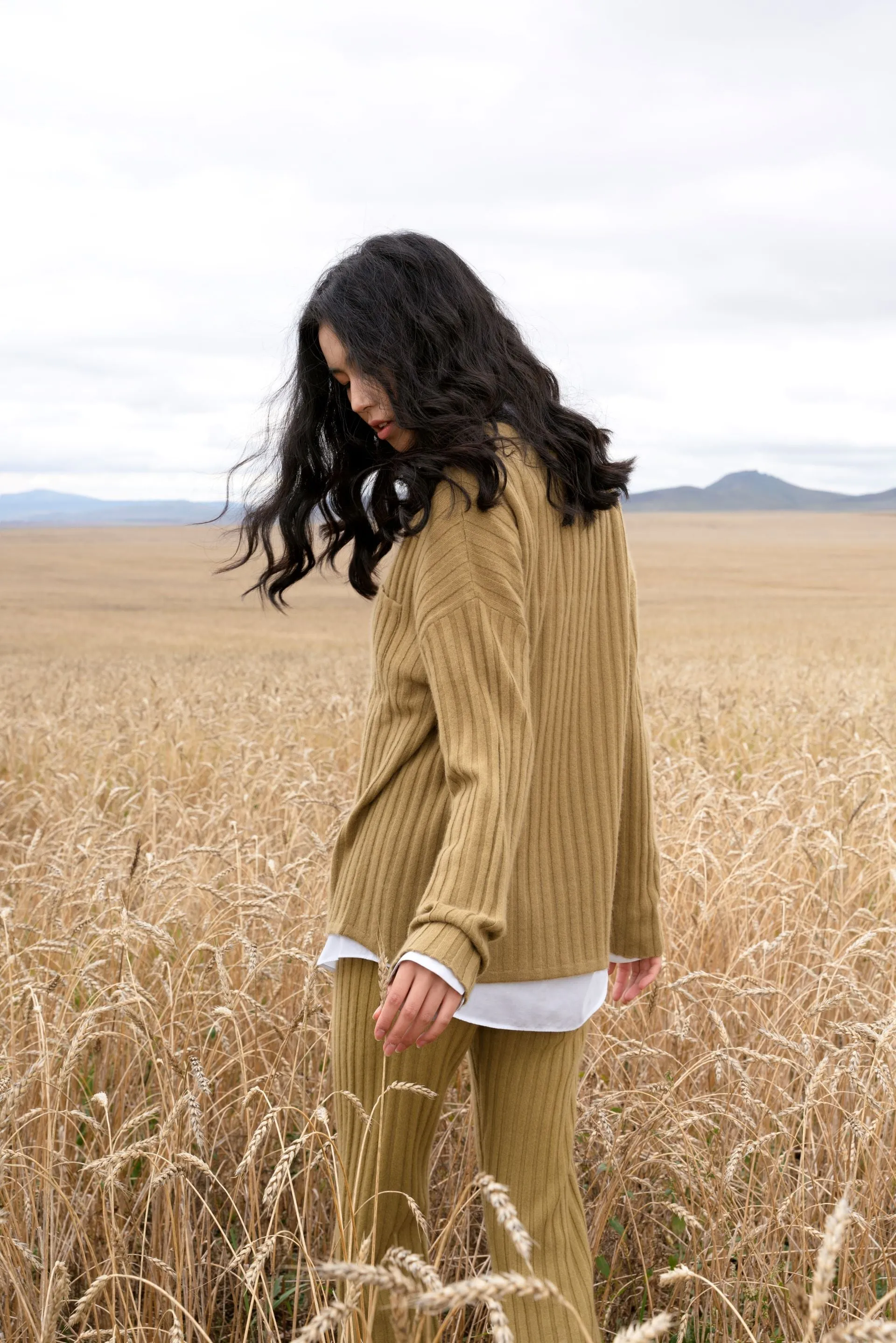 Ribbed Polo Button-Up Shirt