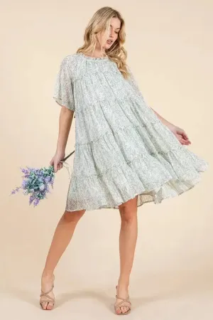 Romantic Ditsy Floral Sheer Ruffle Mini Dress for a Feminine Summer Look