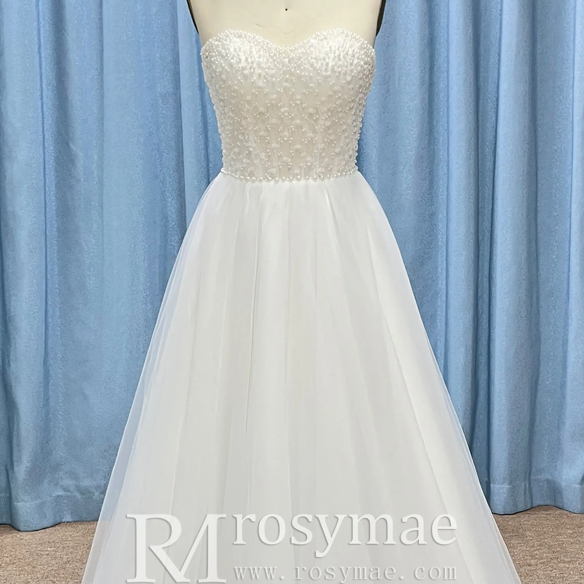 Romantic Glitter Tulle A Line Wedding Dress with Sweetheart Neckline