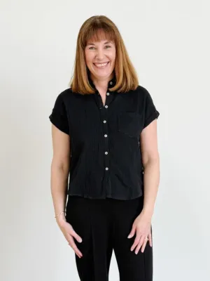 Rosa Button Down Shirt in Black