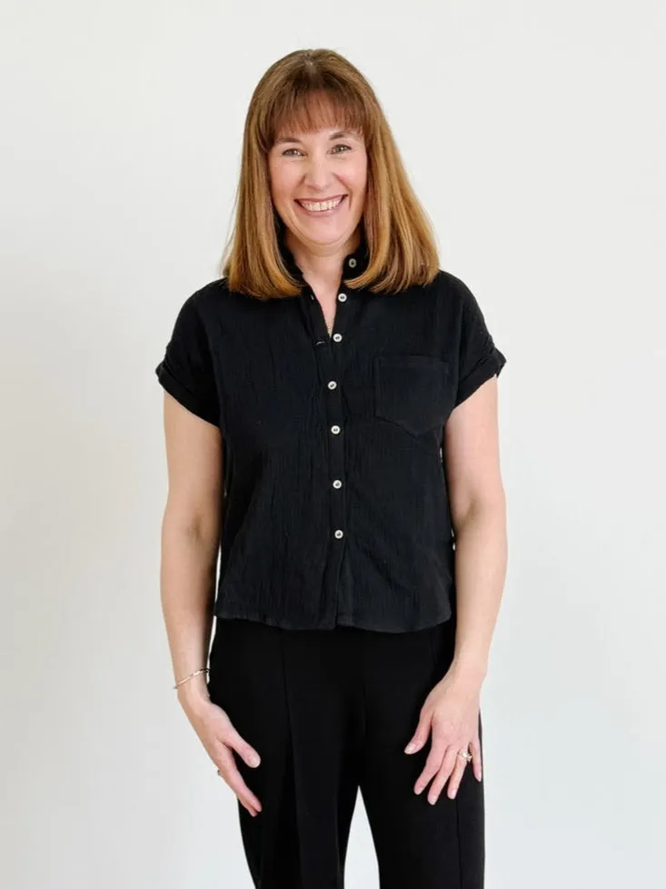 Rosa Button Down Shirt in Black