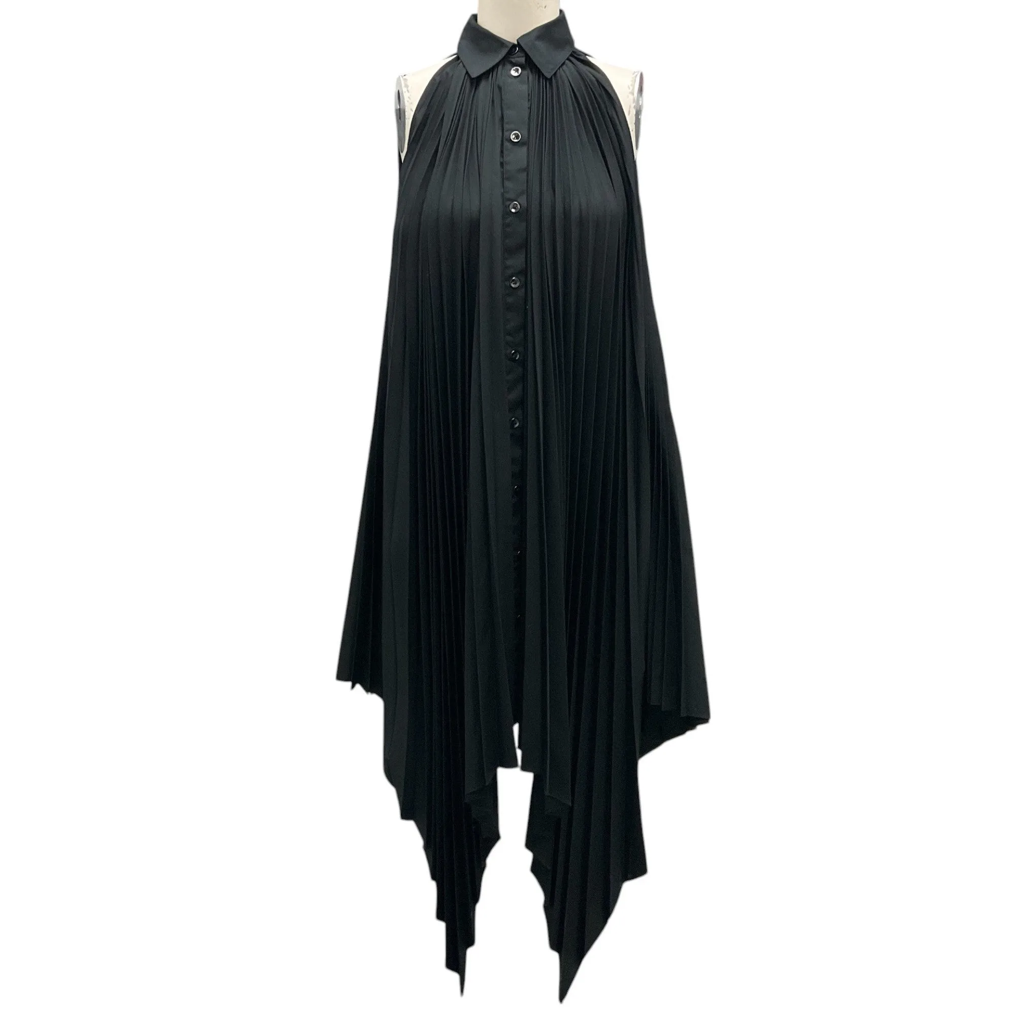 Rosetta Getty Black Pleated Shirtdress