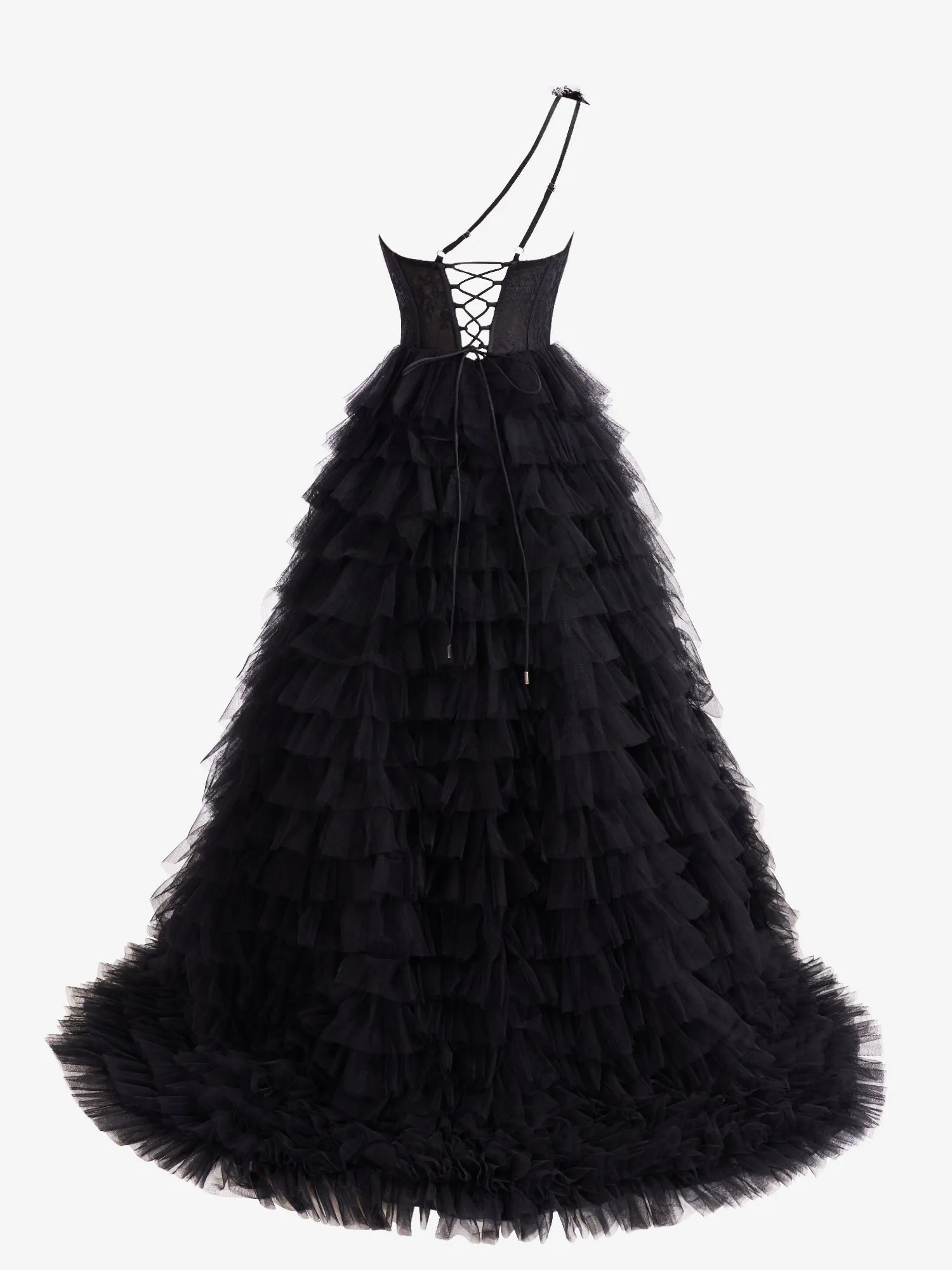 Roycebridal Kinsley | A Line One Shoulder Tiered Long Prom Dress