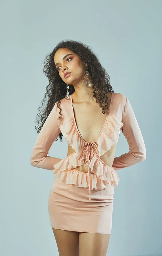 Ruffle Long Sleeve Mini Set