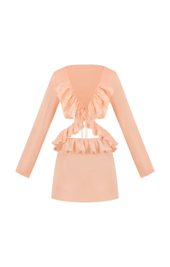 Ruffle Long Sleeve Mini Set