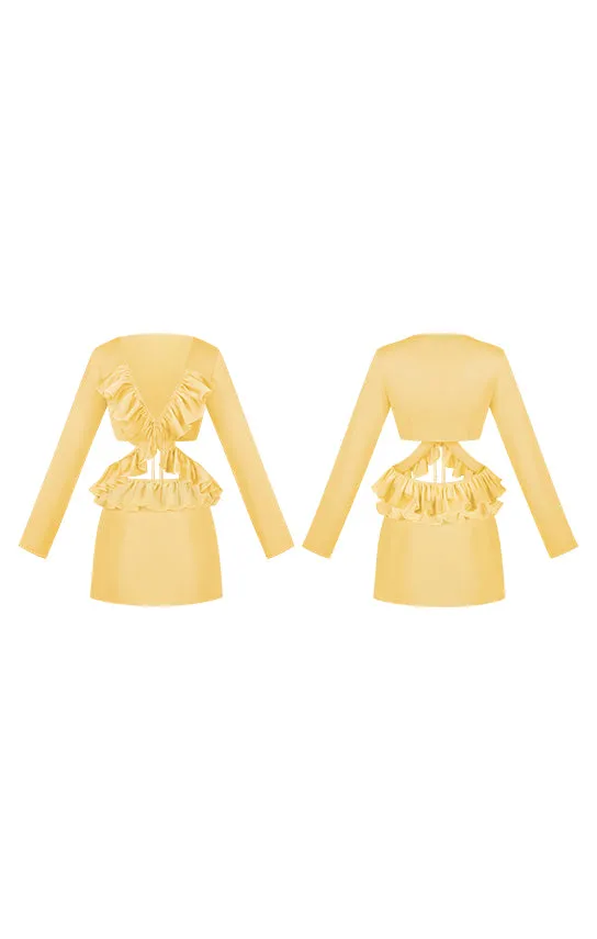 Ruffle Long Sleeve Mini Set