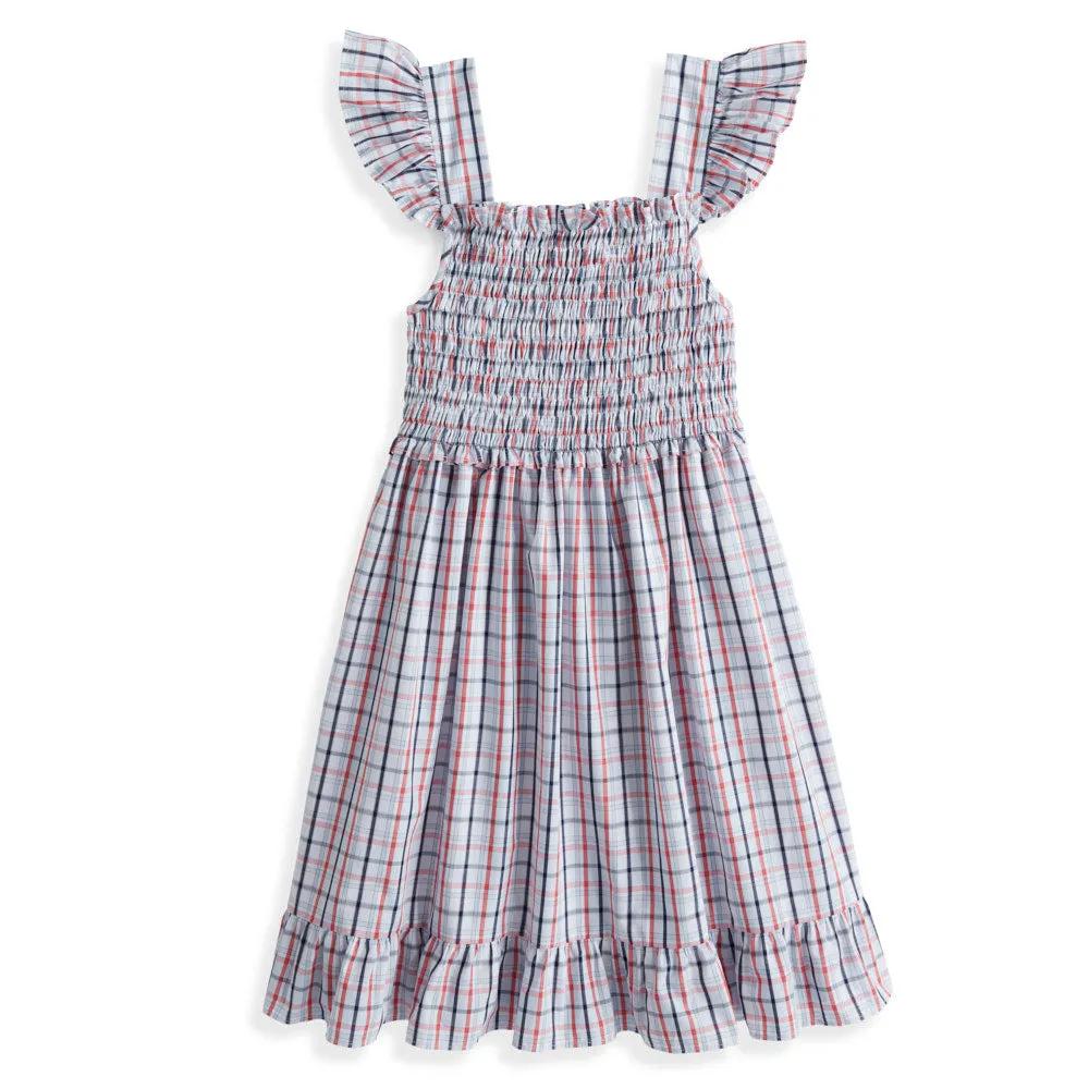 Ruffle Sleeve Suzette Dress -- Bayview Check