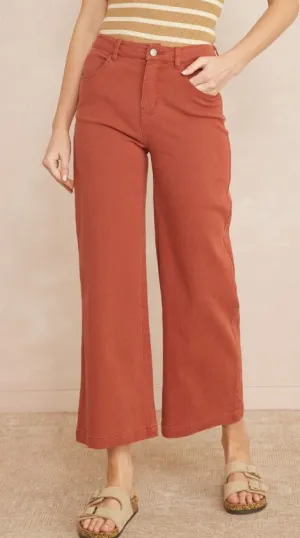 RUST WIDE LEG JEANS