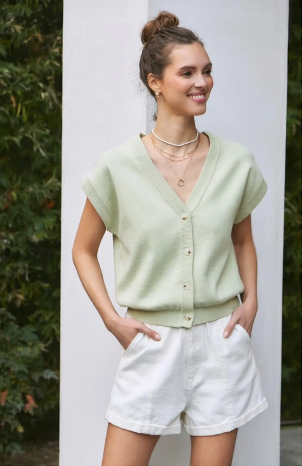 Sage Knit Sweater Vest