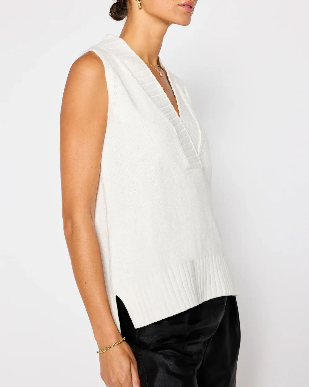 Salt White Celia Knit Tank